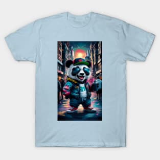 Cool panda colorful graffiti style T-Shirt